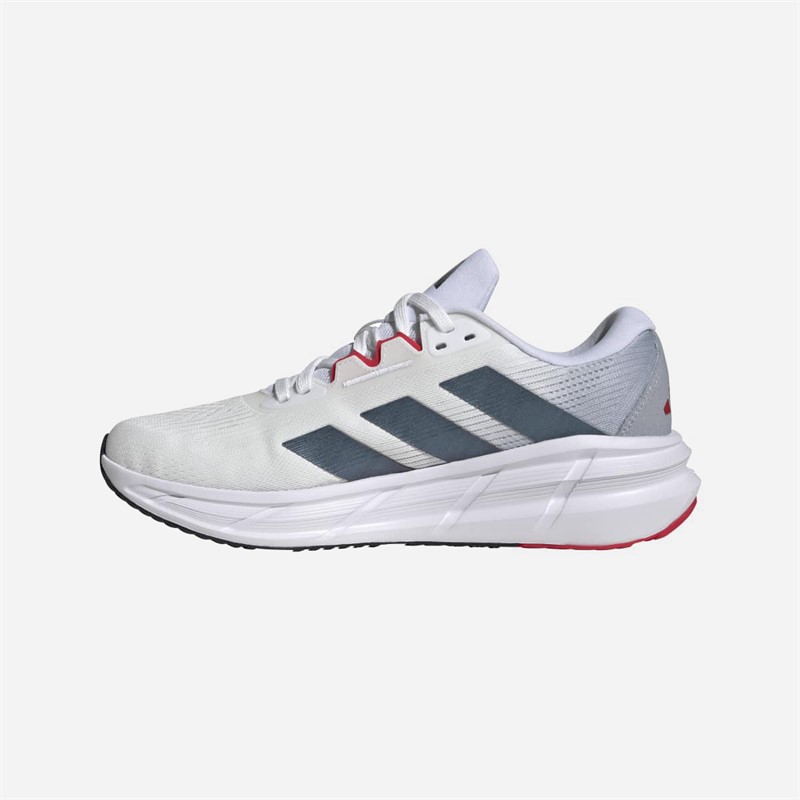 adidas Mens Questar 3 Neutral Running Shoes Cloud White/Core Black/Pure Ruby