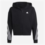 adidas Junior Girls Future Icons 3 Stripes Full Zip Hoodie Black/White