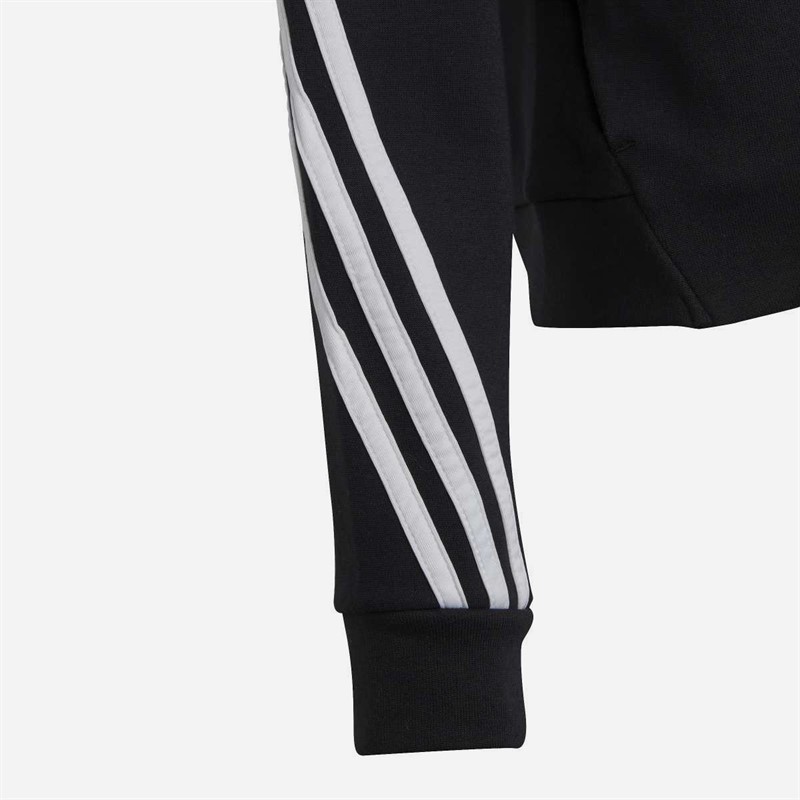adidas Junior Girls Future Icons 3 Stripes Full Zip Hoodie Black/White