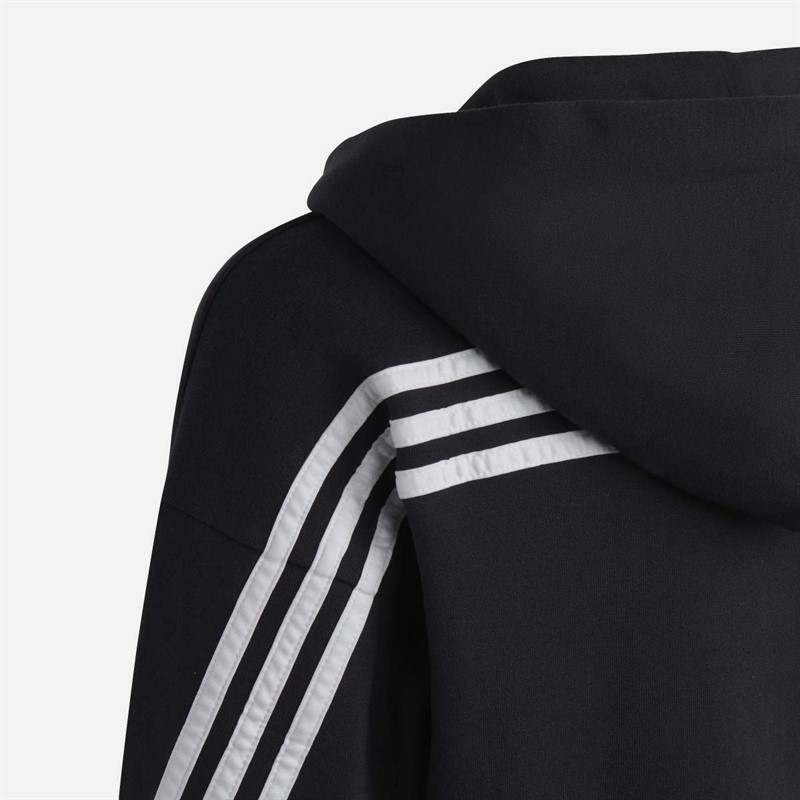 adidas Junior Girls Future Icons 3 Stripes Full Zip Hoodie Black/White