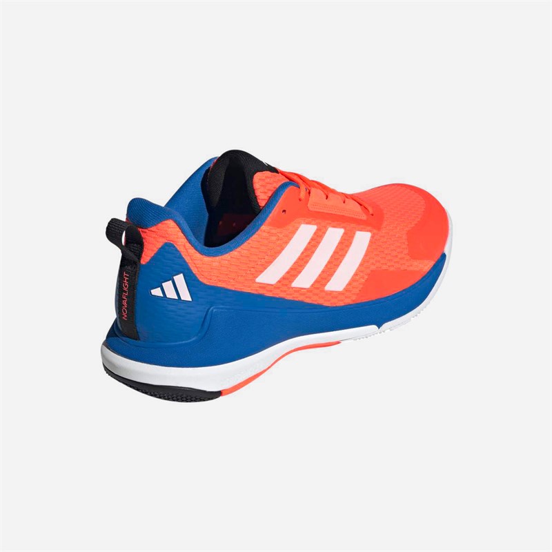 adidas Mens Novaflight 6 Indoor Court Shoes Team Solar Orange/Zero Metalic/Bright Royal