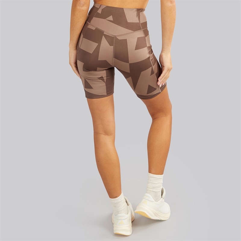 adidas Womens Terrex 8 Inch Printed Tight Shorts Trace Brown/Earth Strata