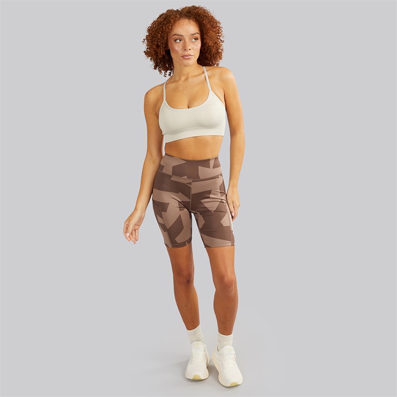 adidas Womens Terrex 8 Inch Printed Tight Shorts Trace Brown/Earth Strata