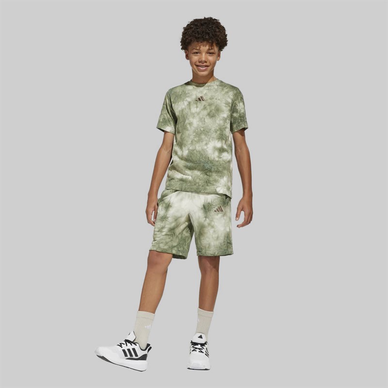 adidas Junior Boys All SZN All Over Print Shorts Olive Strata/Olive Strata