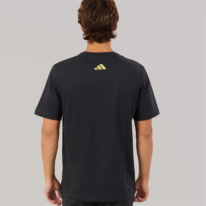 adidas Mens Lounge Verbiage Graphic T-Shirt Black