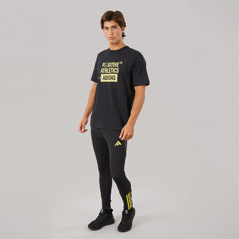 adidas Mens Lounge Verbiage Graphic T-Shirt Black