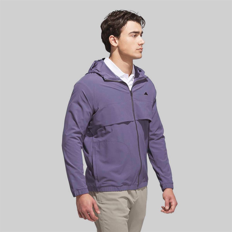 adidas Mens Go To Full Zip Golf Windbreaker Preloved Violet