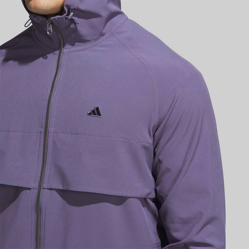 adidas Mens Go To Full Zip Golf Windbreaker Preloved Violet