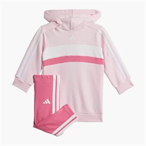 adidas Infant Girls Seasonal Essentials Tiberio 3 Stripes Hoodie And Leggings Set Clear Pink/Pink Fusion/White