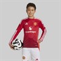 adidas Junior Boys MUFC Manchester United 24/25 Home Long Sleeve Jersey Mufc Red