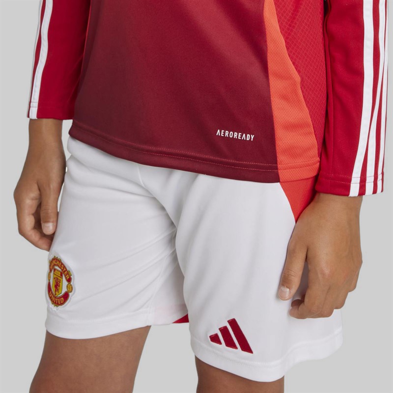 adidas Junior Boys MUFC Manchester United 24/25 Home Long Sleeve Jersey Mufc Red