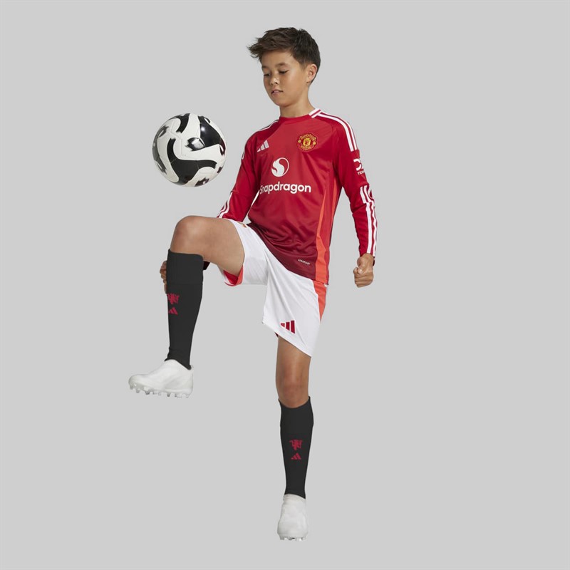 adidas Junior Boys MUFC Manchester United 24/25 Home Long Sleeve Jersey Mufc Red
