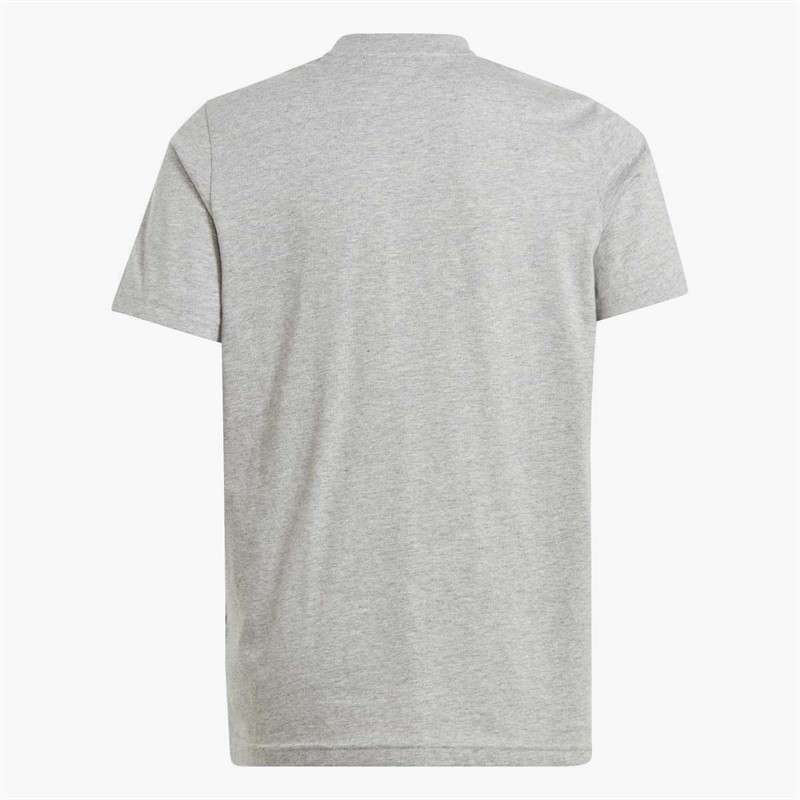 adidas Junior Boys Essentials Small Logo T-Shirt Medium Grey Heather/White