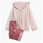 adidas Infant Girls Essentials Full Zip Hoodie And Joggers Set Sandy Pink/White