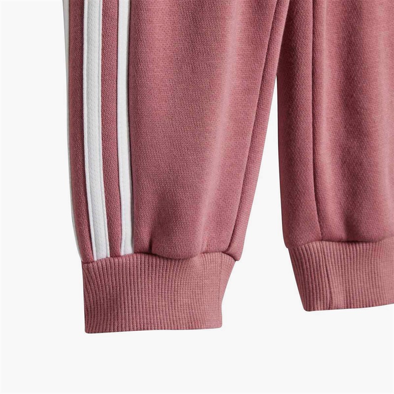 adidas Infant Girls Essentials Full Zip Hoodie And Joggers Set Sandy Pink/White