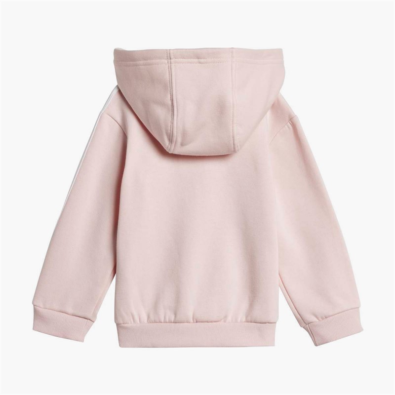 adidas Infant Girls Essentials Full Zip Hoodie And Joggers Set Sandy Pink/White