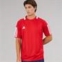 adidas Mens Aeroready Sereno 3-Stripes T-Shirt Better Scarlet/White