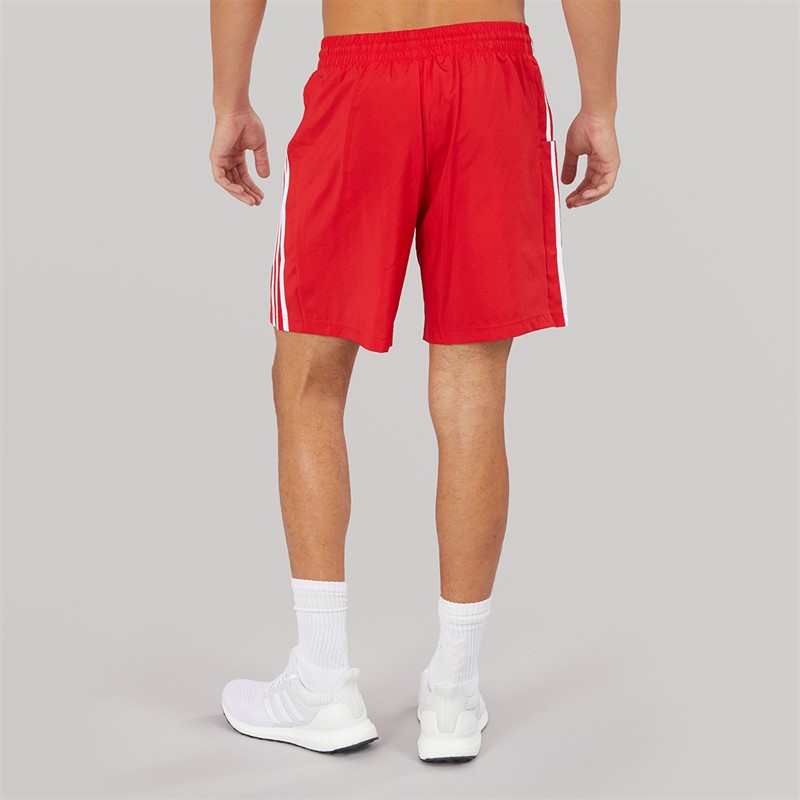 adidas Mens Aeroready Essentials 3-Stripes Chelsea Shorts Better Scarlet/White