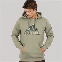 adidas Mens Camo Graphic Hoodie Silver Pebble