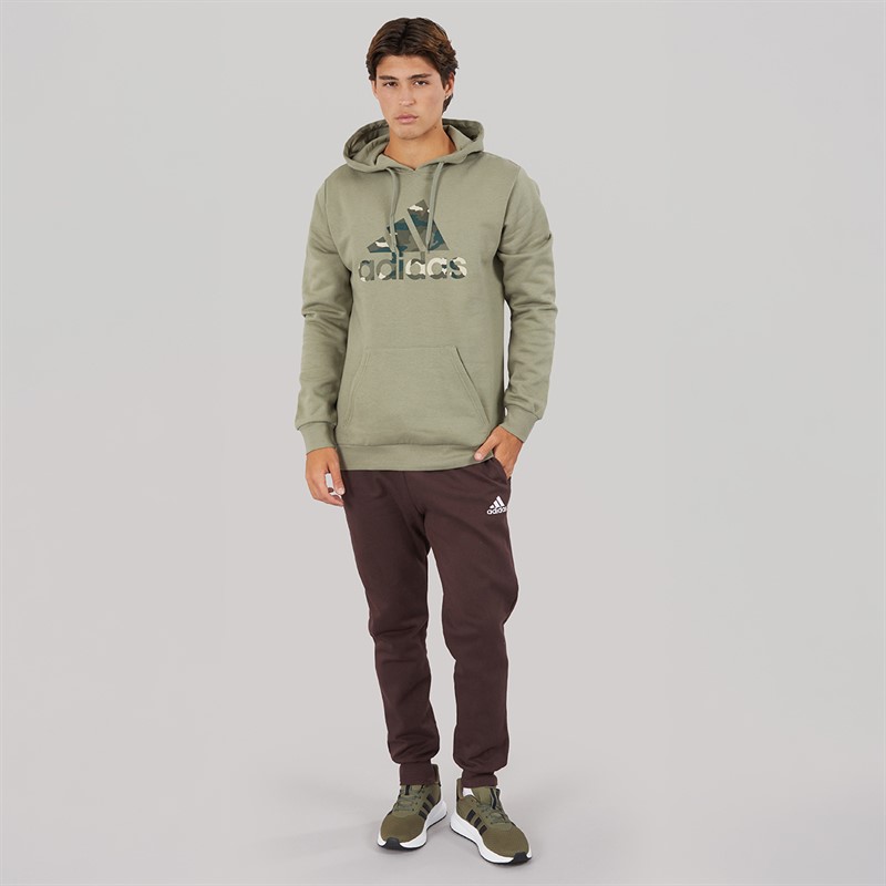 adidas Mens Camo Graphic Hoodie Silver Pebble