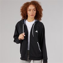 adidas Womens Essentials Colour Pop Full Zip Hoodie Black