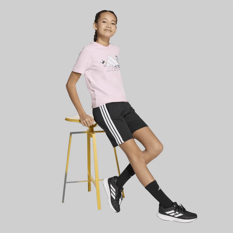 adidas Junior Girls Winter Sports Graphic T-Shirt Clear Pink