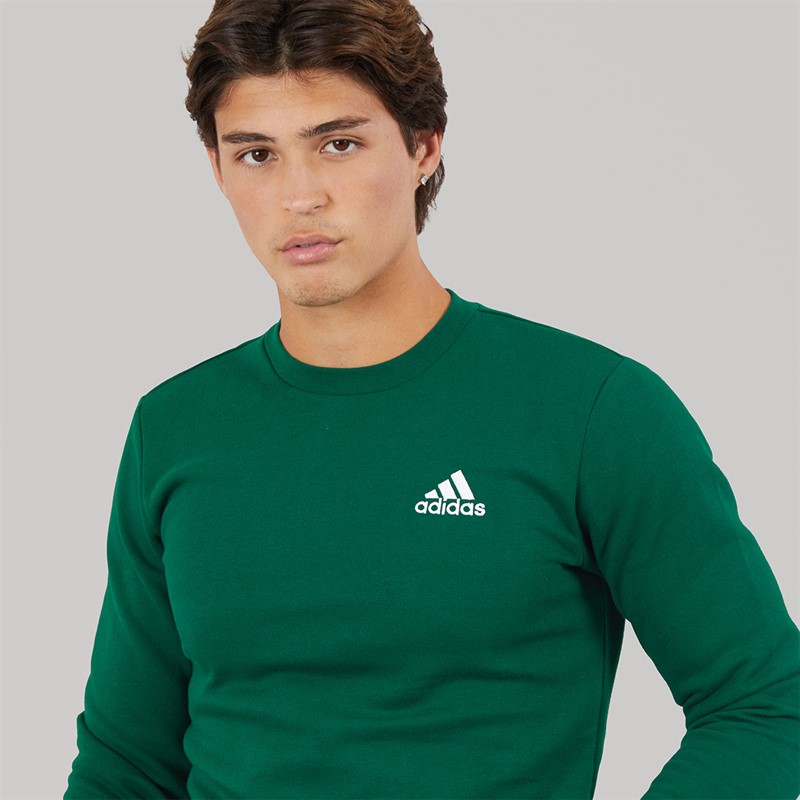 adidas Mens Essentials Crew Sweatshirt Collegiate Green