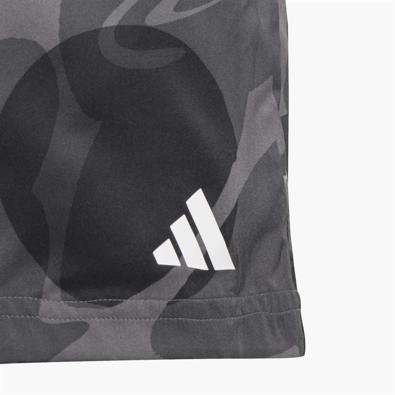 adidas Junior Girls Essentials Aeroready Seasonal Print Shorts Black/Carbon/Grey Six/Grey Five