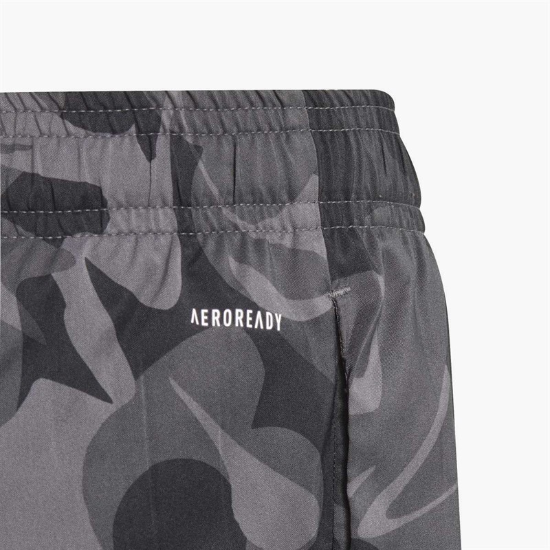 adidas Junior Girls Essentials Aeroready Seasonal Print Shorts Black/Carbon/Grey Six/Grey Five