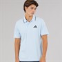 adidas Mens Essentials Small Logo Pique Polo Shirt Glow Blue/Black