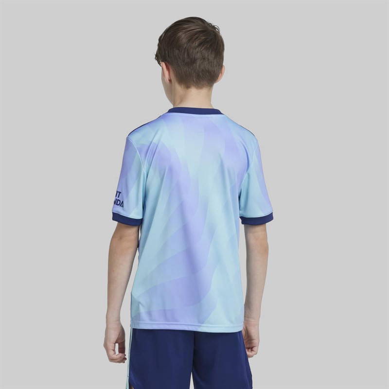 adidas Junior Boys AFC Arsenal FC 24/25 Third Jersey Clear Aqua/Light Flash Purple