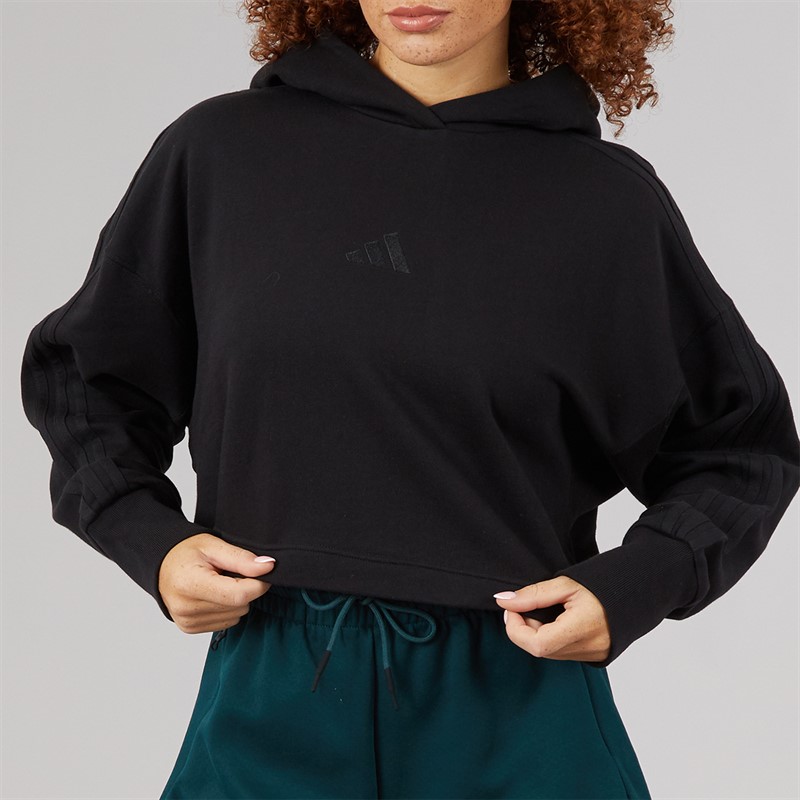 adidas Womens All SZN 3-Stripes Hoodie Black