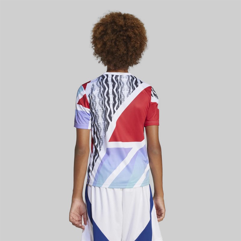 adidas Junior Boys AFC Arsenal FC 24/25 Pre Match Jersey Better Scarlet/White/Black/Clear Aqua