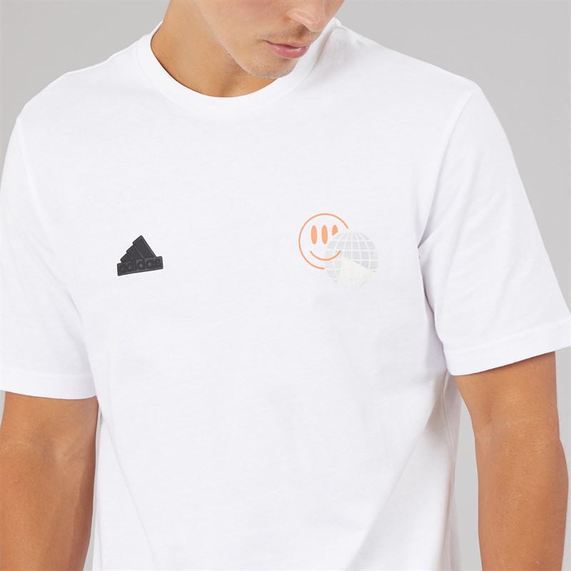 adidas Mens House Of Tiro Summer Graphic T-Shirt White