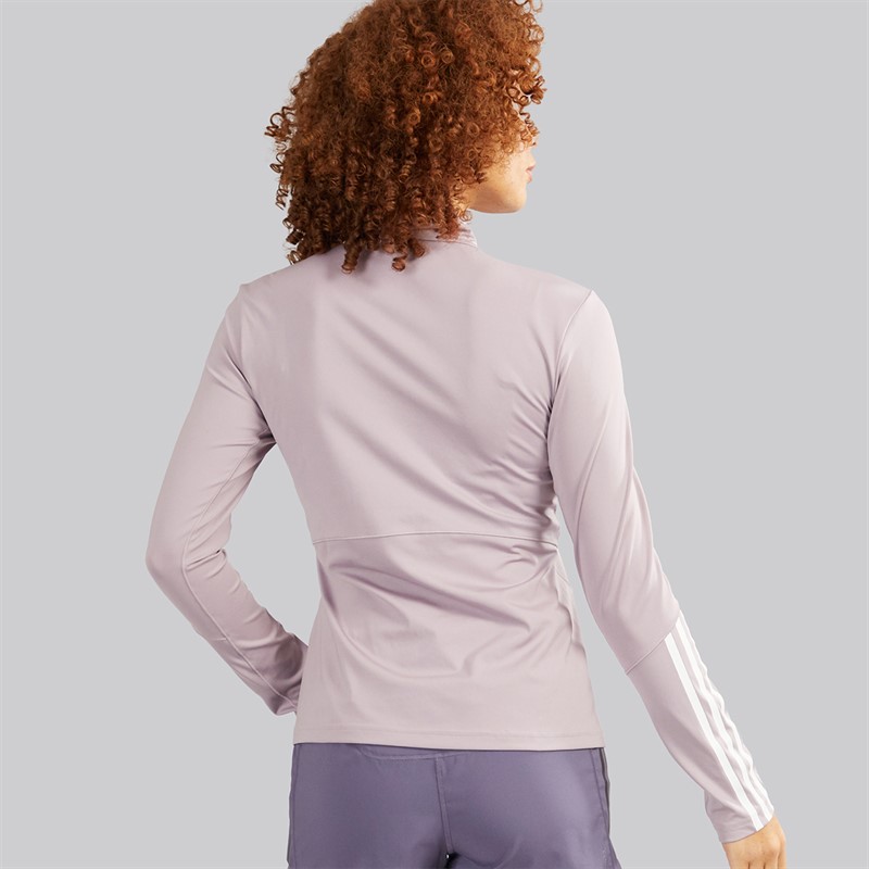 adidas Womens Hyperglam Training 1/4 Zip Top Preloved Fig/White