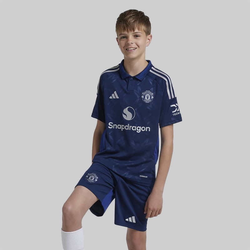 adidas Junior Boys MUFC Manchester United 24/2 Away Shorts Night Indigo