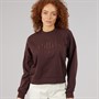 adidas Womens Cozy Holiday Graphic Sweatshirt Shadow Brown