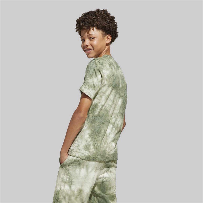 adidas Junior Boys All SZN All Over Print T-Shirt Olive Strata/Olive Strata