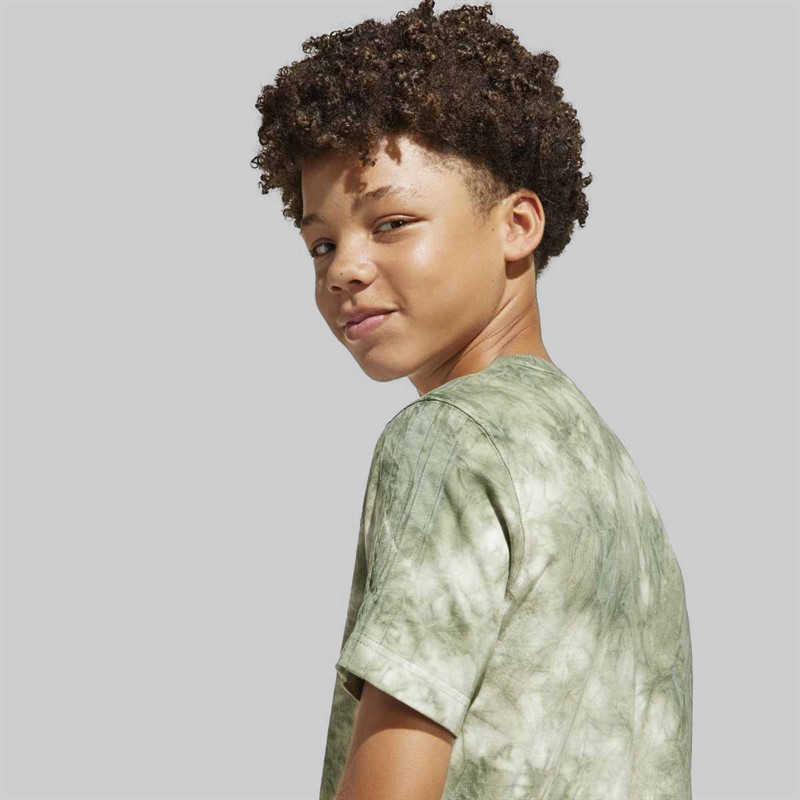 adidas Junior Boys All SZN All Over Print T-Shirt Olive Strata/Olive Strata