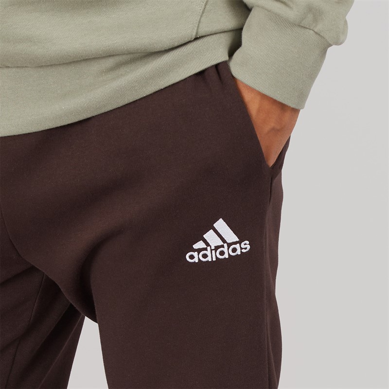 adidas Mens Essentials Tapered Fleece Joggers Shadow Brown