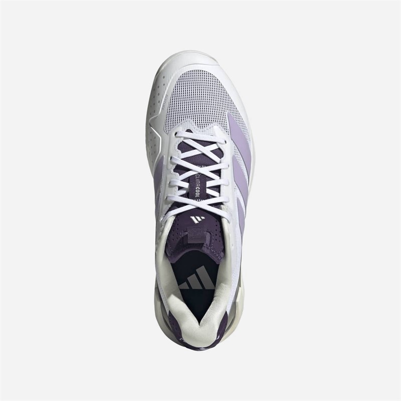 adidas Womens Adizero Ubersonic 5 Tennis Shoes Cloud White/Powder Plum/Aurora Plum