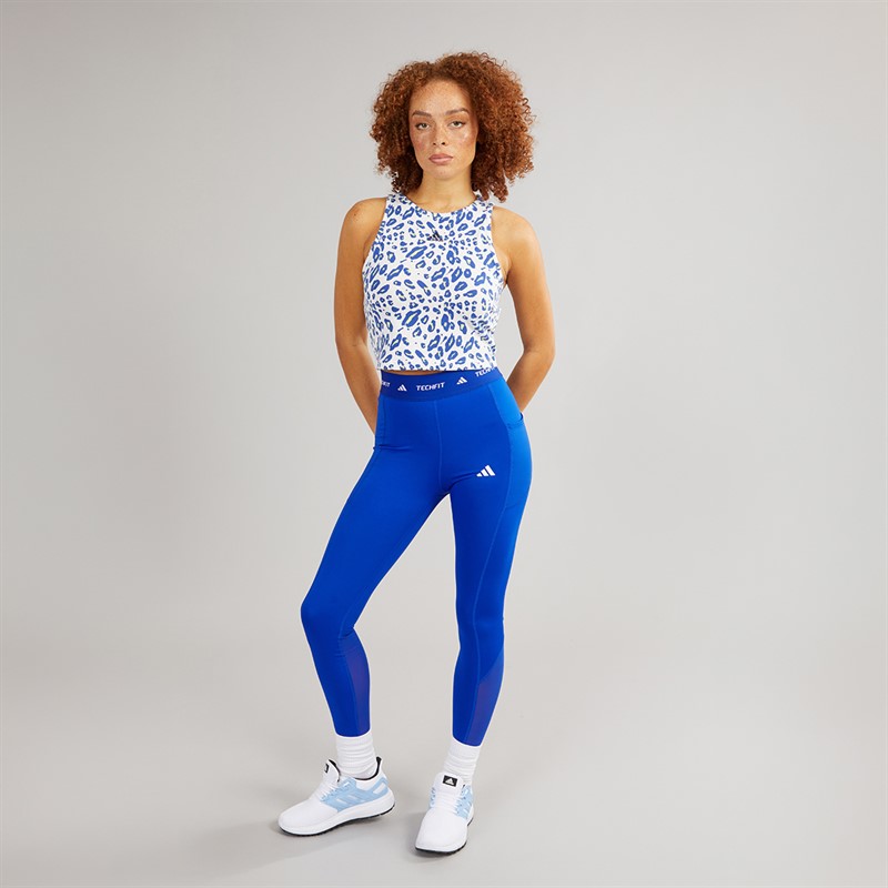 adidas Womens Techfit Stash Pocket Full Length Leggings Royal Blue
