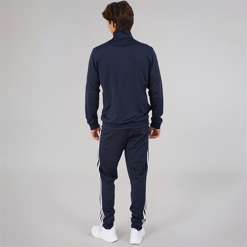 adidas Mens Primegreen Essentials 3-Stripes Tracksuit Legend Ink/White