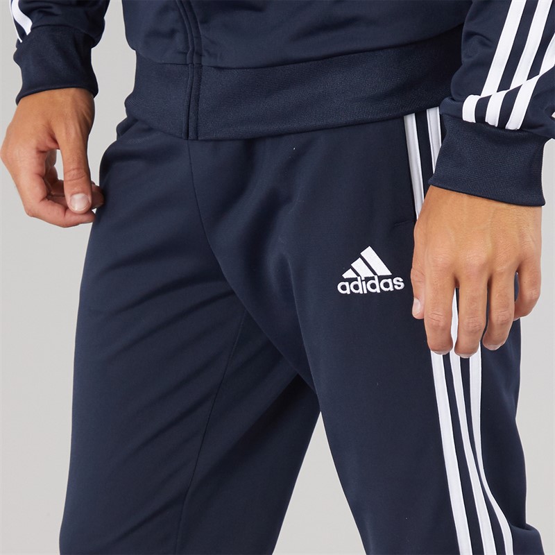 adidas Mens Primegreen Essentials 3-Stripes Tracksuit Legend Ink/White