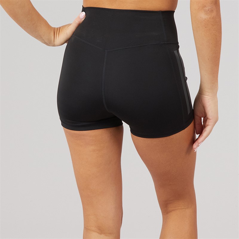 adidas Womens Optime 3 Stripes Tight Shorts Black