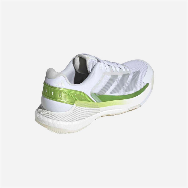 adidas Womens Crazyquick Boost Padel Shoes Cloud White/Zero Metalic/Lucid Lemon