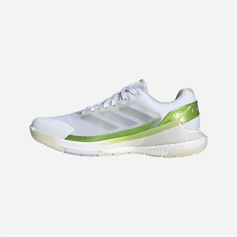 adidas Womens Crazyquick Boost Padel Shoes Cloud White/Zero Metalic/Lucid Lemon