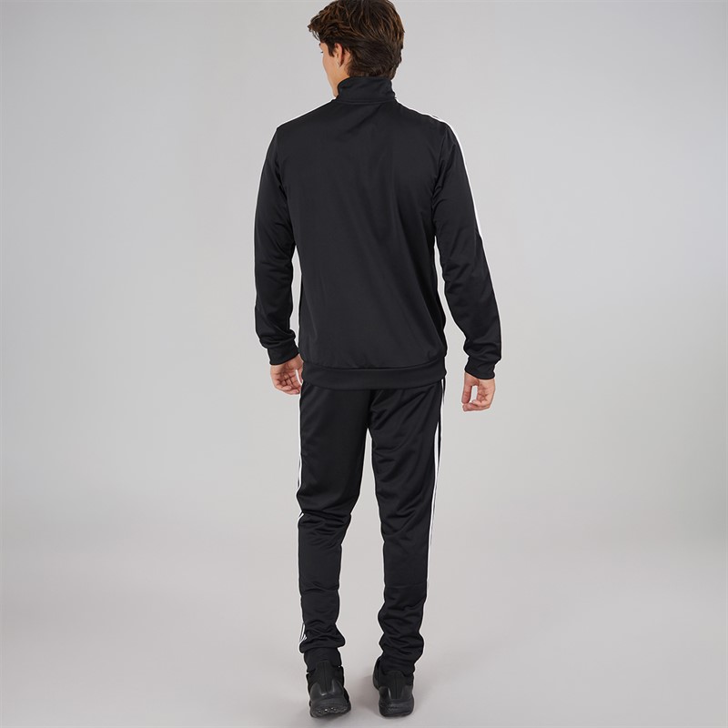 adidas Mens Primegreen Essentials 3-Stripes Tracksuit Black/White