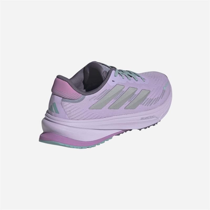 adidas Womens Supernova Rise Gore-Tex Waterproof Neutral Running Shoes Powder Plum/Silver Metallic/Mint Ton