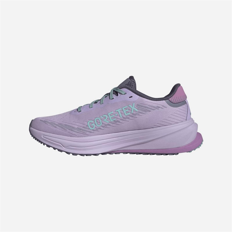 adidas Womens Supernova Rise Gore-Tex Waterproof Neutral Running Shoes Powder Plum/Silver Metallic/Mint Ton